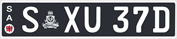 Euro plate example, white on black